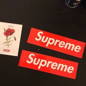 Supreme Box logo stickers and Poppy seeds